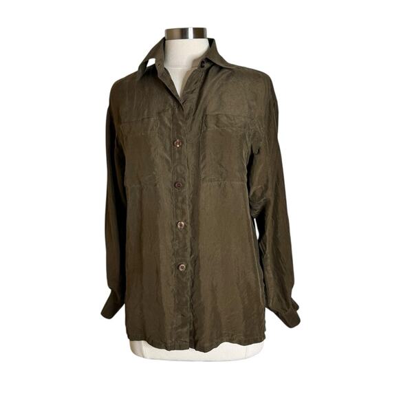 Diane Von Furstenberg Tops - Vintage Diane Von Furstenberg Paris‎ New York Button Front Silk Blouse Women's 4